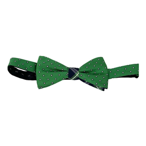 Saddlebred Green with White Polka Dot with Navy/Green Plaid Adjustable‎ Bow Tie